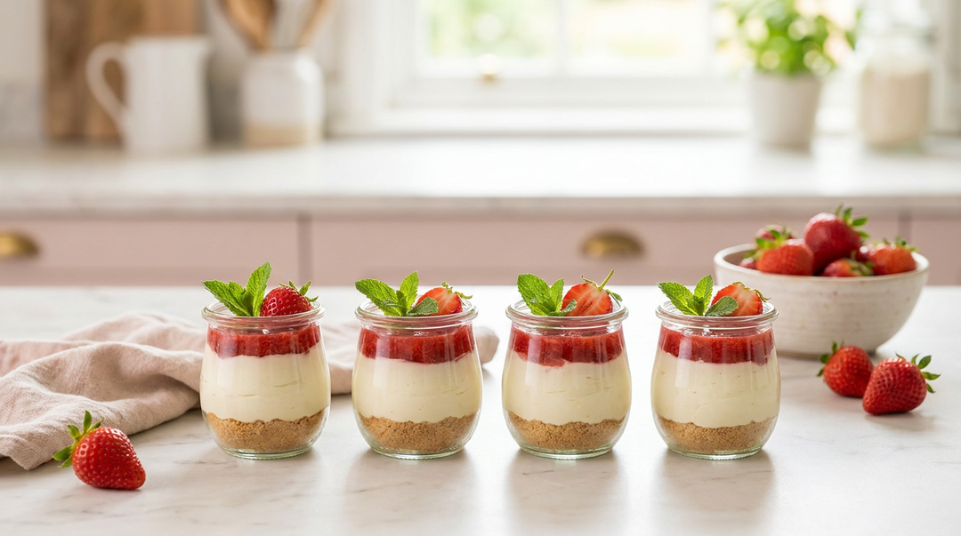 No-Bake Strawberry Cheesecake Pots: An Easy Summer Dessert for Six