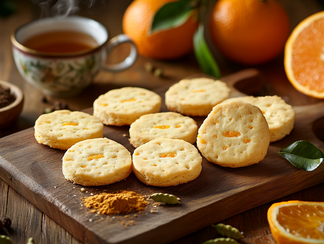 "Zesty and Aromatic Delight How to Bake Orange and Cardamom Biscuit Thins"