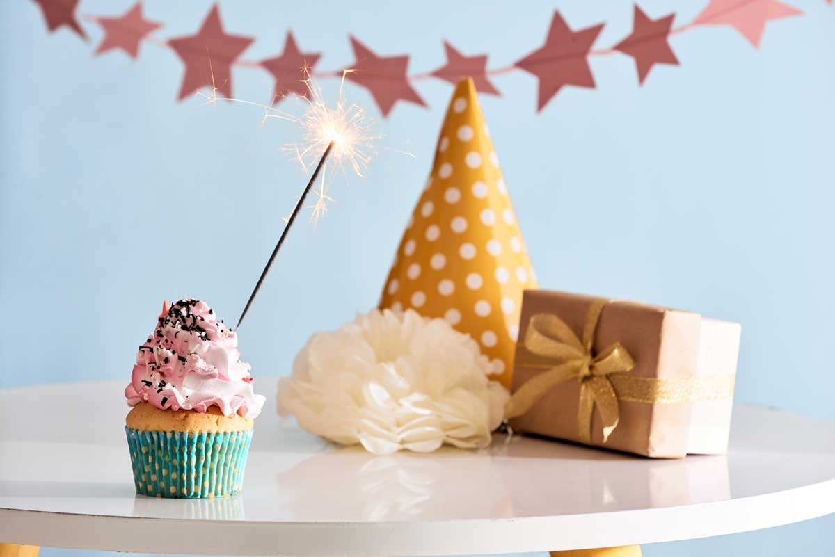A box of Chummys buttercream-topped cupcakes