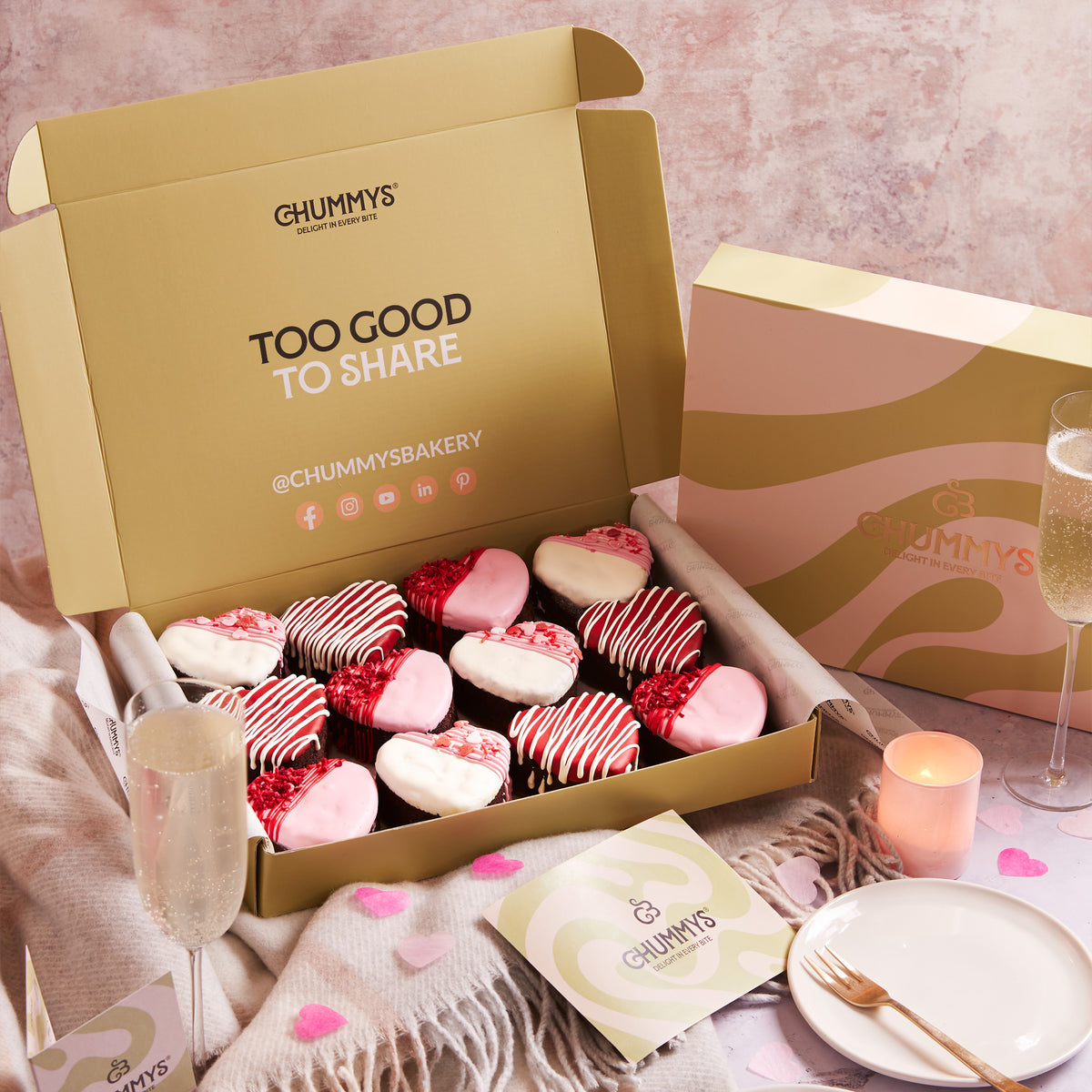 Valentines Heart Shaped Postal Brownie Box by Chummys Bakery
