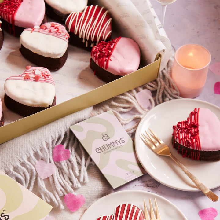 Valentines Heart Shaped Postal Brownie Box - Delivered To Your Door