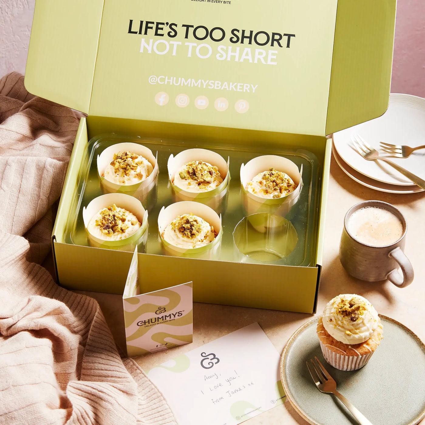 White Chocolate & Pistachio Cupcake Box - Delivered To Your Door