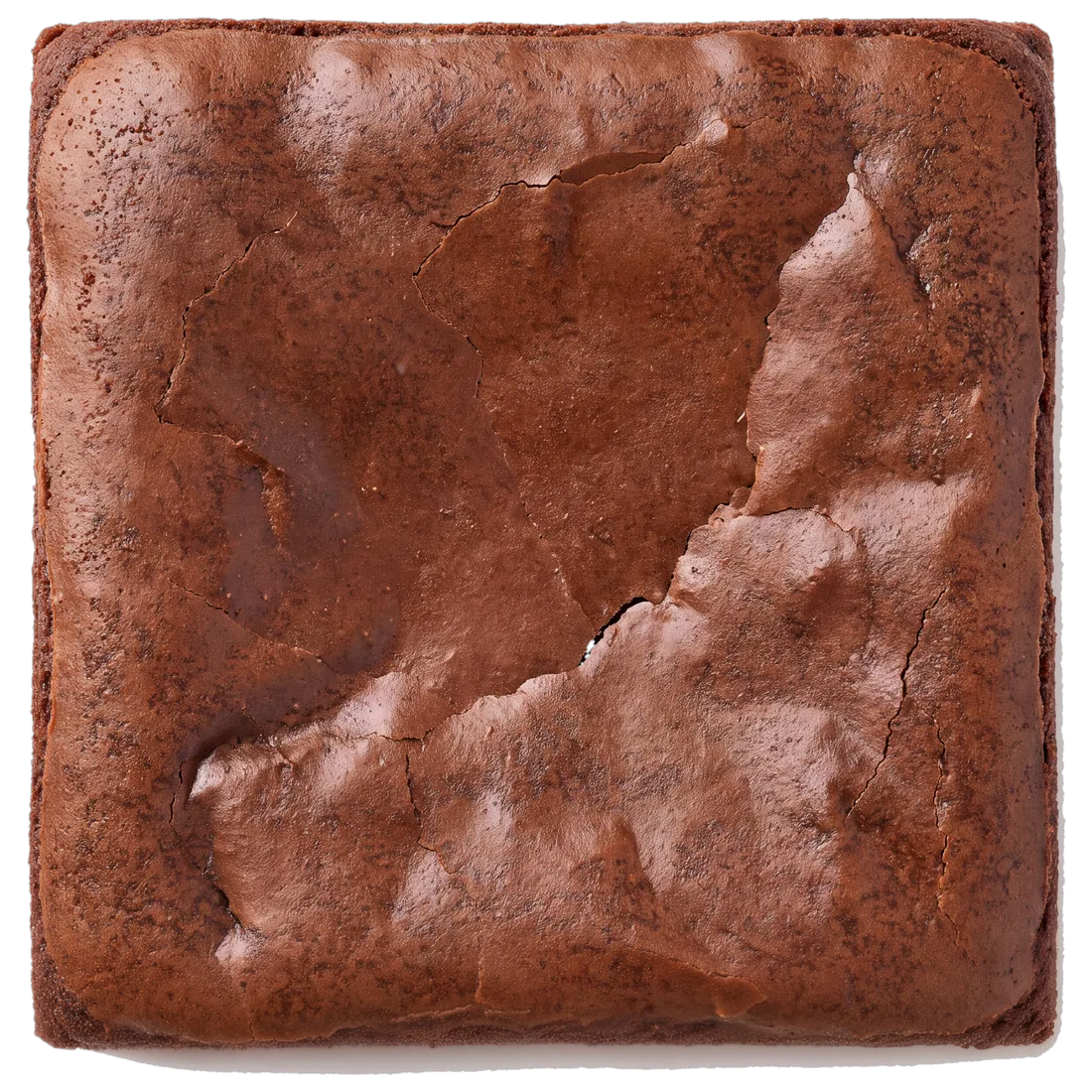 A Original Recipe brownie, photographed from above